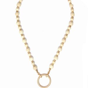 Circle Pendant & Wood Bead Choker